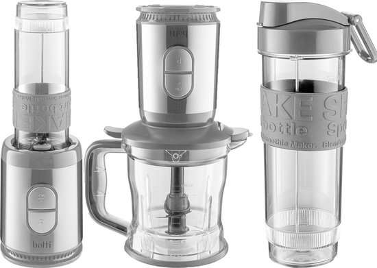 Botti Flavio 2 in 1 blender en hakmolen - Blender to go - 500W - grijs / zilver van Botti