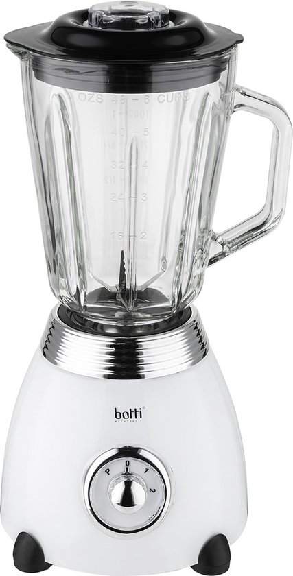 Botti Royal Line professionele blender met 2 snelheden 1.5L - elegant en luxe uitstraling - 500W - wit - Pulsmodus - Retro look van Botti