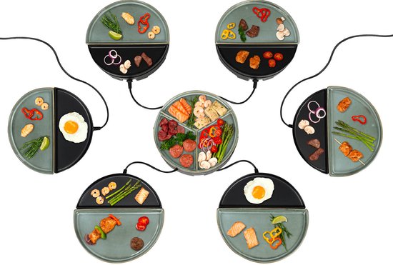 Bourgini Chef's Dinner Party Gourmetstel - Glazed Grey - 6 Personen - Bakplaat - PFAS-vrij - Vaatwasserbestendig