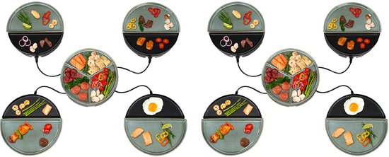 Bourgini Chef's Dinner Party Gourmetstel - Glazed Grey - 8 Personen - Bakplaat - PFAS-vrij - Vaatwasserbestendig
