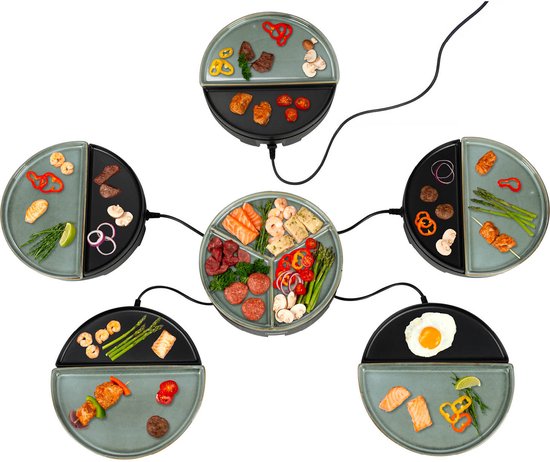 Bourgini Chef's Dinnerparty Gourmetstel - Glazed Grey - 5 Personen - Bakplaat - PFAS-vrij - Vaatwasserbestendig