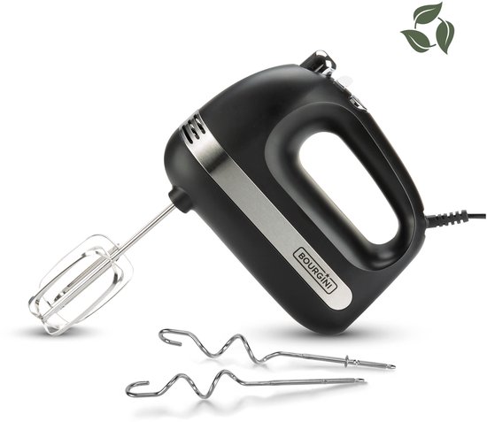 Bourgini Elements - Hand Mixer - 5 snelheden met Turbo - RVS accessoires - 400W vermogen - Duurzamer geproduceerd van Bourgini