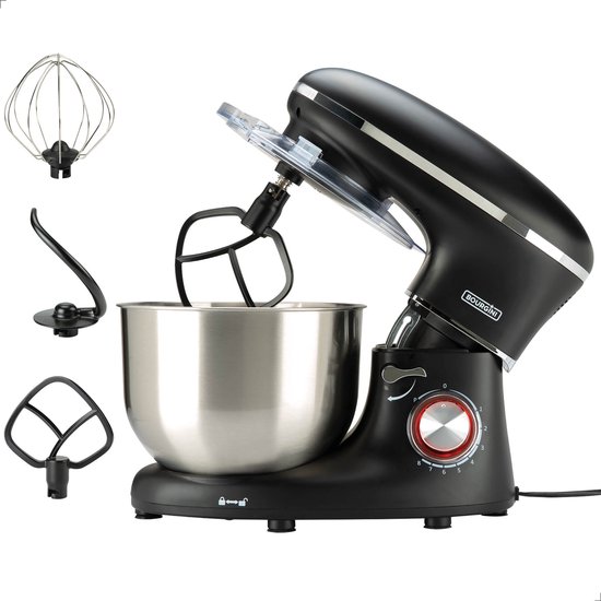 Bourgini Kitchen Chef Plus - XL Keukenmachine - 6.2L mengkom - Keukenrobot - 3 Accessoires - Keukenmixer - Zwart van Merkloos