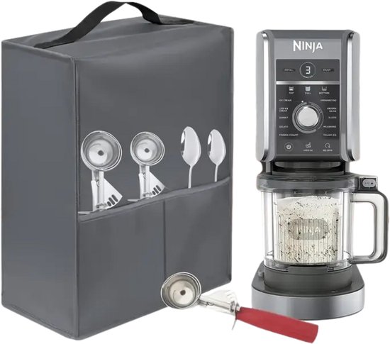 Bovista Bekers - Accessoires Geschikt Voor Ninja Creami - Ijsmachine - Hoes - Grijs 33x24x42 van Bovista