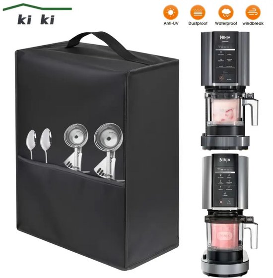 Bovista Bekers - Accessoires Geschikt Voor Ninja Creami - Ijsmachine - Hoes - Zwart 30x18x40 van Bovista
