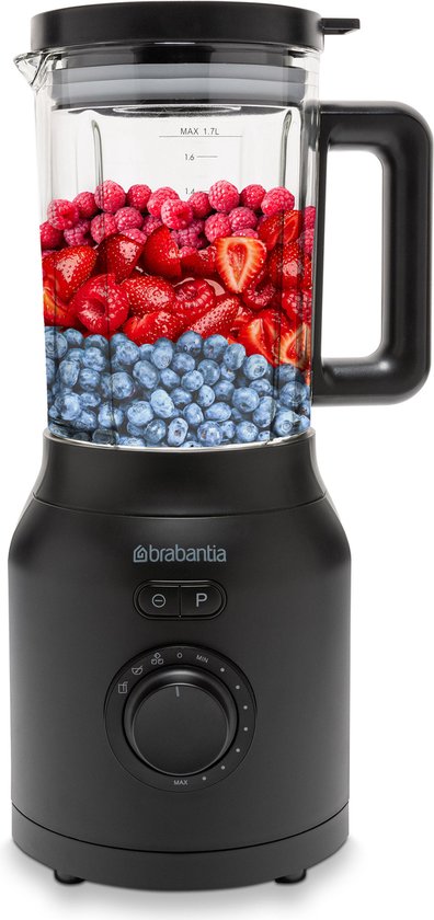 Brabantia Blender - 1200W - 1.7L - Smoothie Maker - Glas - IJscrusher - 9 Snelheden - Zwart van Brabantia