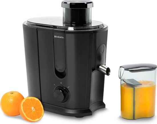 Brabantia Sapcentrifuge voor Groenten & Fruit - Slowjuicer met Microfilter en Pulpcontainer - Mat Zwart - BBEK1123BK van Brabantia