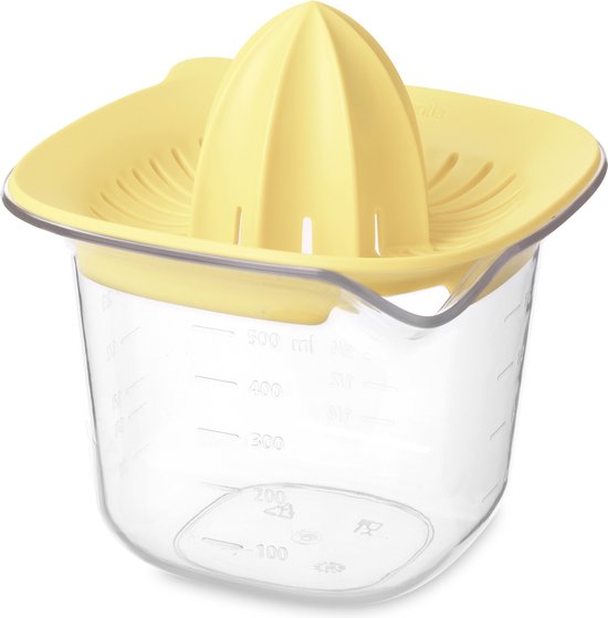 Brabantia Tasty+ Citruspers - met Maatbeker - 0,5 l - Vanilla Yellow van Merkloos