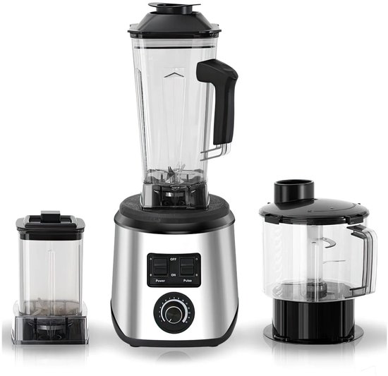 Brandistry - 3in1 Krachtige Blender - Blender - Keukenapparatuur - Electrische Blender - 2,5 Liter 1,5 Liter 0,5 Liter - Zwart