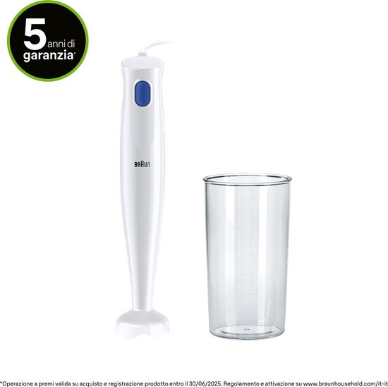 Braun MultiQuick 1 MQ 10.001P WH 0,6 l Staafmixer 450 W Blauw, Wit van Braun