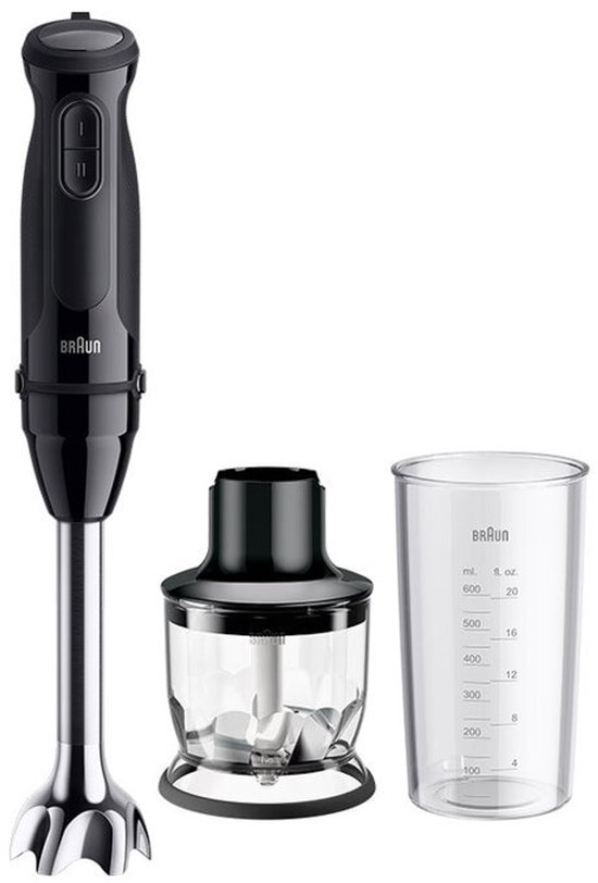Braun MultiQuick 3 MQ30201M 0,6 l Staafmixer 900 W Zwart, Gesatineerd staal van Braun
