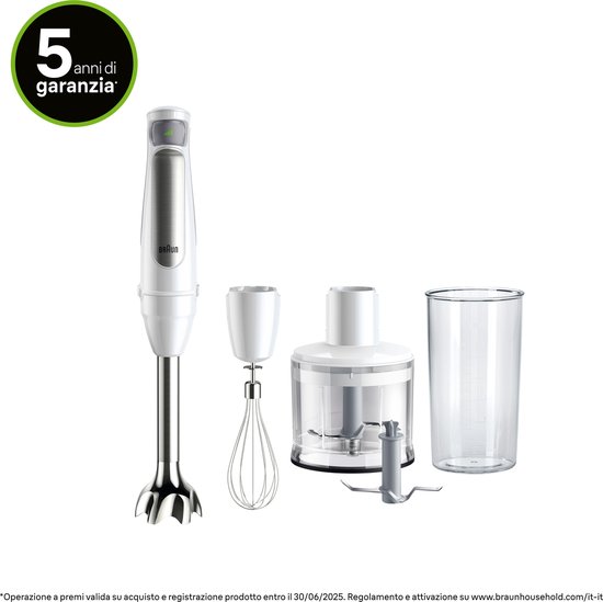 Braun MultiQuick 7 MQ7035IWH 0,6 l Staafmixer 1000 W Roestvrijstaal, Wit van BRA