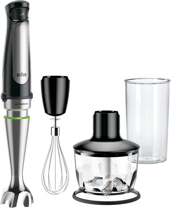 Braun MultiQuick 7X MQ7035X – Staafmixer - Met Hakmolen, Garde en Maatbeker 600 ml - Traploze Easy SmartSpeed bediening -Antispatvoet - Zwart - 1000 W van Braun
