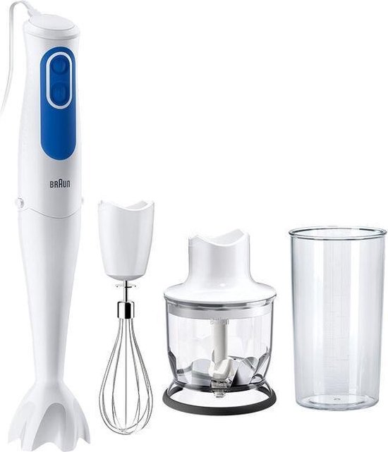 BRAUN Omeletmixer met vleesmolen - MQ3025WH - Wit en blauw van Braun