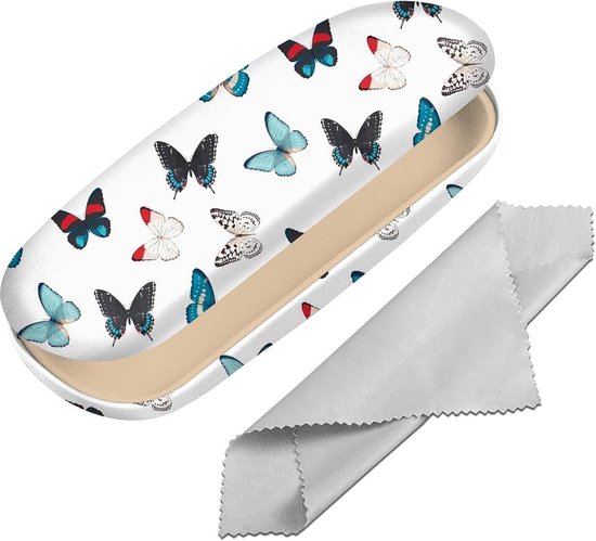 Brillenkoker Hard Shell Beschermhoes voor Bril Brillen Doos met Reinigingsdoek voor Meisjes Vrouwen Leuke Esthetische