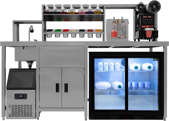 Bubble Tea Werkstation Boba Schuifdeur Koelkast Ijsmaker Shaker Bekersealmachine van Maxima