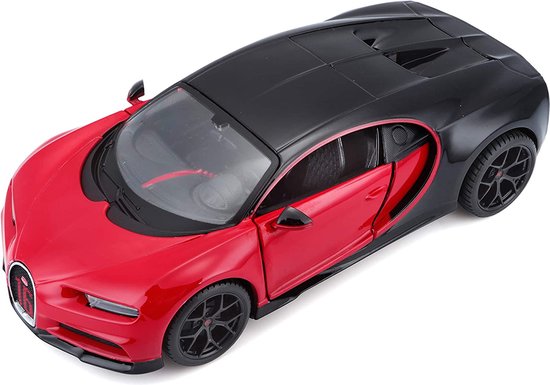 Bugatti Chiron Supersport (Zwart/Rood) (12 cm) 1/36 Kinsmart - Modelauto - Schaalmodel - Model auto van Bugatti