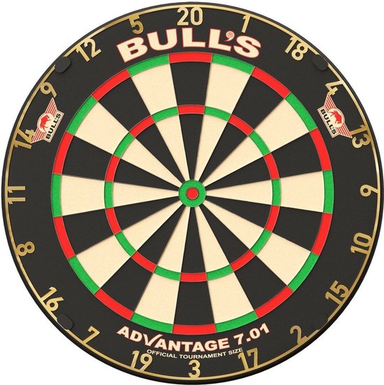 Bull's Advantage 701 Dartbord – Professionele Kwaliteit – Gouden Nummering – Duurzaam Sisal van Bull's