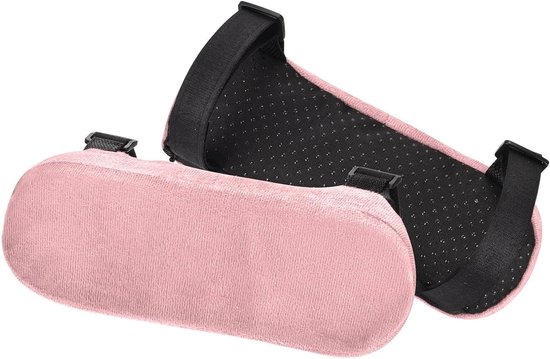 Bureaustoel armkussens - armhoes - zacht - traagschuim - katoen - afneembaar - wasbaar - bureau - computer - gamestoel - armpads - roze - Allecto - bureaustoelarmkussens - 2 paar. van Allecto