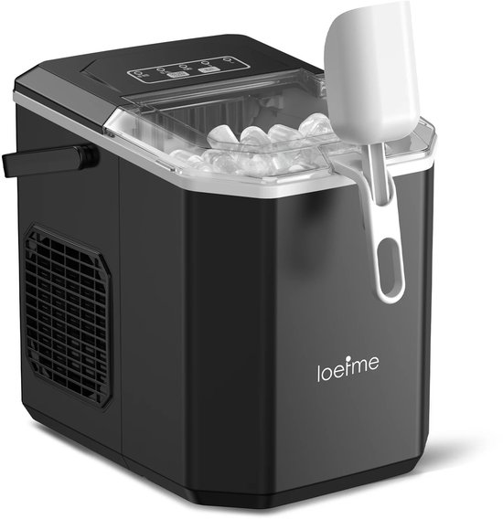 ByRoos Keukenapparatuur - IJsblokjesmachine - Incl. IJsschep - IJsblokjesmaker - Zelfreinigend & Geruisloos - Zomervakantie - Strandbenodigdheden - 9 in 6 Tot 8 Minuten - 2 verschillende maten - Elektrische ijsblokjesmachine - Roestvrij Staal