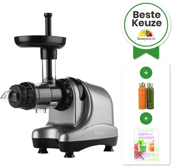 Byzoo Horizontale Slowjuicer Rhino + gratis Boek & Flesjes van Byzoo