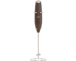 Cabau - Bloom Mixer – Draadloze Elektrische Mini Mixer voor Shakes & Supplementen – Chocolate Brown – Dubbele Whisk, Klontvrij Mixen zonder Shakebeker – Incl. Standaard
