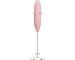 Cabau - Bloom Mixer – Draadloze Elektrische Mini Mixer voor Shakes & Supplementen – Pink – Dubbele Whisk, Klontvrij Mixen zonder Shakebeker – Incl. Standaard