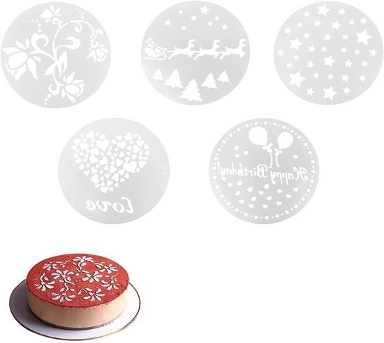 Cake Decoratie Sjablonen voor Bloemen - Perfect voor Bruiloften, Verjaardagen en Feestdagen, Creatieve Bakaccessoires van Merkloos