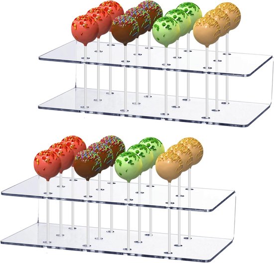 Cake Pop Display Stand met 12 Holes - Transparante Acryl Lollipop Houder voor Bruiloften, Verjaardagen en Feestjes - Decoratieve Candy Presentatie van Merkloos