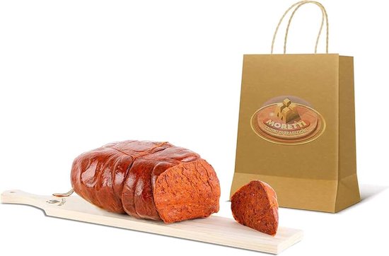 Calabrese Nduja Di Spilinga Original Artisan Spiling | Vacuüm verpakt | 100% NATUURLIJK in de darm | Puur Varkensvlees Smeerbare Salami (400g + (pak van 1))