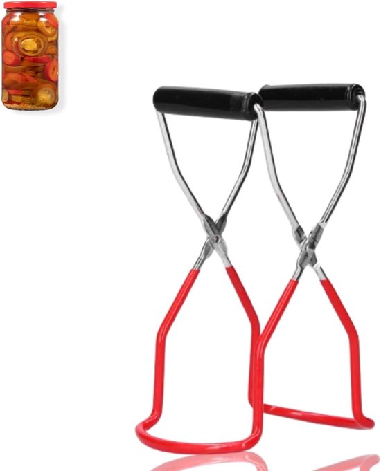Canning Tangen met Handvat, Rvs Potlifters voor Inmaken, Antislip Keukentools voor Thuisgebruik van Merkloos