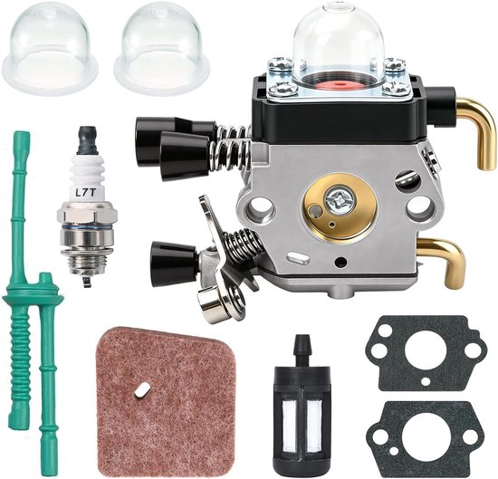 Carburateur voor STIHL FS55 FS55R FS38 FS45 FS46 FC55 KM55 Bosmaaier, JRISBO Grasmaaier Accessoire Trimmer Onderdelen Carburateurset 9 in 1 Inclusief Pakkingen, Luchtfilter, Bougie