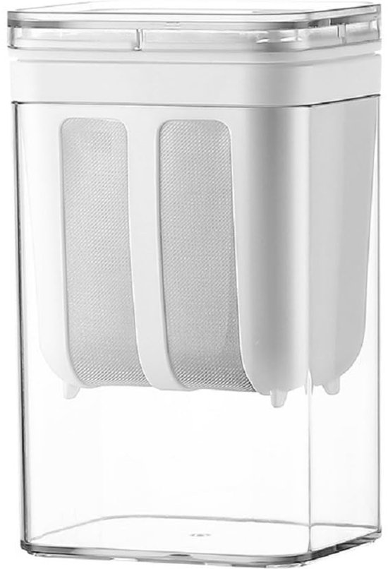 carmdering - Yoghurt Zeef - Griekse Yoghurt Maker - Filterpot - Automatische Wei Afscheiding - Luchtdicht Transparant Deksel - 304 Roestvrij Staal - Duurzaam Herbruikbaar - Ruimtebesparend Ontwerp - 1100ml