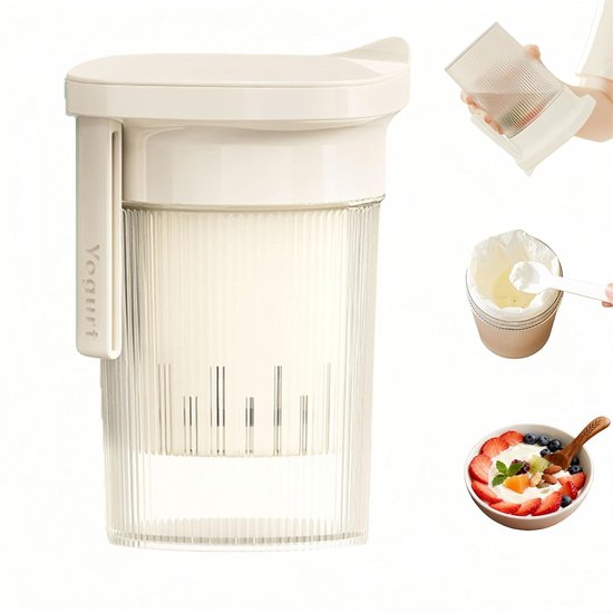 carmdering - Yoghurt Zeef Maker -Yoghurt Maker Zeef - Multi Yoghurtzeef voor Griekse Yoghurt, Sojamelk en Meer， Kaas en Sojamelk - Wit van Merkloos