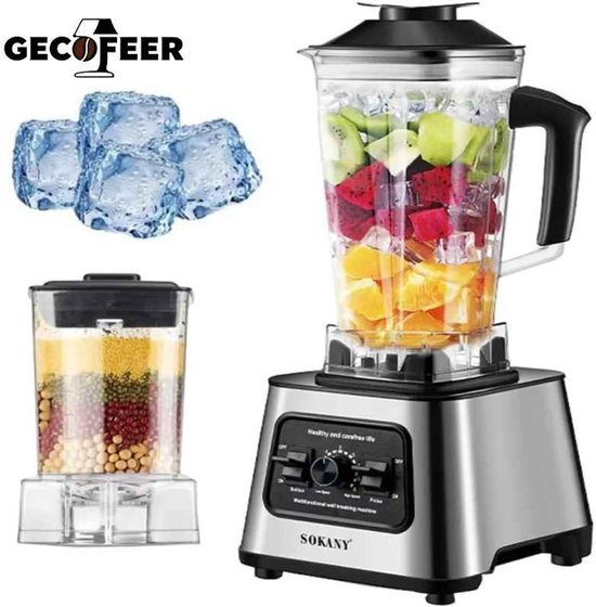 Casa Living Blender - 800W - Smoothie Maker - 2,5L Inhoud - RVS Messen - Geschikt voor IJs, Fruit en Shakes - Keukenmachine