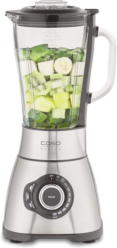 CASO B 1800 PowerBlender, Blender, Blender, Ideal for Milk Shakes, Baby Porridge, etc., 1800 Watt Motor, Large Blender Jug (1.75 L), Stainless Steel Housing, Test Winner for Home and Garden van Caso