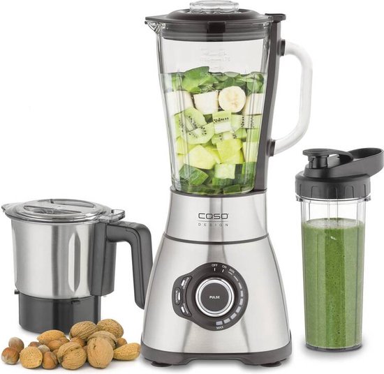 CASO B1800 PowerBlender-Set – Professionele Blender – 1800 Watt – 2 Liter Tritan Kan – Smoothies, Soepen & IJsmaken van Caso