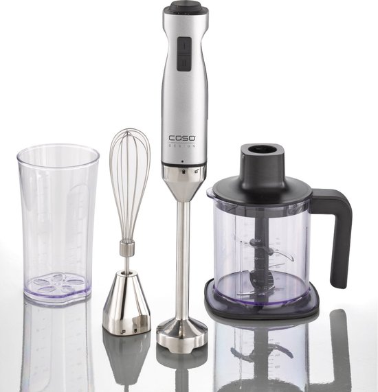 CASO Staafmixer HB 1000, 4 delige set, 1000 W - 17.000 rotaties/min, Inclusief hakmolen, klopper en maatbeker van Merkloos