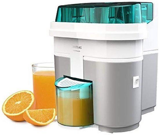 Cecotec Cecojuicer Zitrus Turboentsafter. Schneiden und Entsaften, 2 Köpfe, 500 ml Tank, BPA-frei, Einfach zu reinigen, 90 W (EssentialVita Twice White)