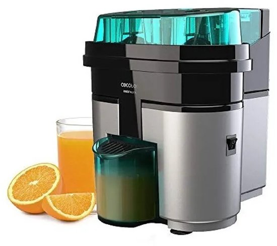 Cecotec Elektrische Orangenpresse EssentialVita Twice Black. 90 W, Doppelkopf und -schneider, Fruchtfleischfilter, 500-ml-Glas, spülmaschinenfeste Teile van Cecotec