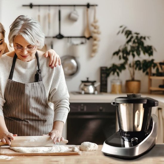 Cecotec Mambo 11090 Multifunctionele keukenmachine, 1600 W, 37 functies, app, weegschaal en kruik 3,3 liter roestvrij staal, ges van Merkloos