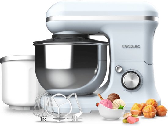 Cecotec - Mixer Merengue 5L 1200, Lichtblauw, Draaiknop, 1200 W, 220-240 V, 50-60 Hz
