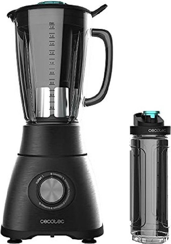 Cecotec Power Black Titanium 1800 Go 1,8 l Blender voor op aanrecht 1800 W Zwart van Merkloos