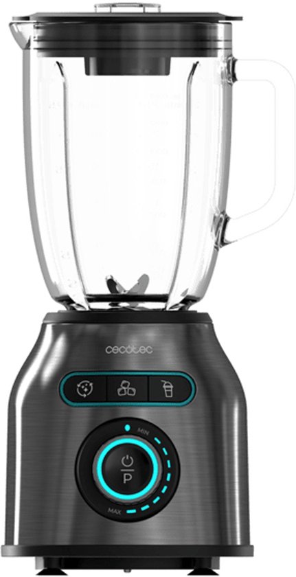 Cecotec Standmixer Power Black Titanium 2200MAX Smooth, 2200 W maximale Leistung, 6 Klingen aus Edelstahl, Ice-Crush-Funktion, Turbo- und Smoothie-Funktion, AutoClean-Funktion van Cecotec