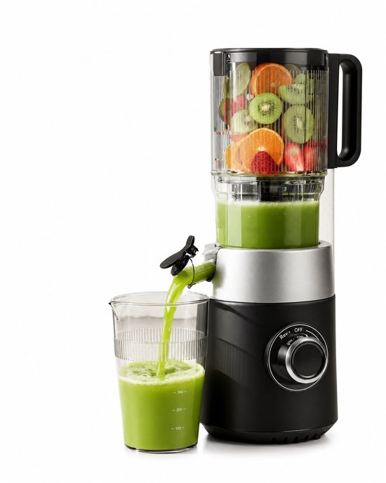 Celestul Healthy Slowjuicer - Sapcentrifuge - XXL Vulopening - Verticaal - Juicer - Groenten- en Fruitpers - 135mm - 220W - 700ml - Zwart van Merkloos