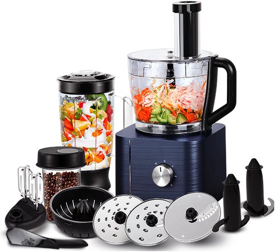 Celestul Keukenmachine - 1300W - Keukenrobot – Foodprocessor - 3.2L - Mengkom - Incl. Vleesmolen, Blender en extra 11 Accessoires - Zwart van Merkloos