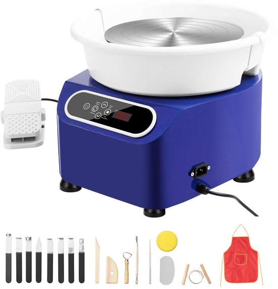Cellista Aardewerkwiel 450W - Keramiek Draaischijf - Pottenbakkerswiel - Elektrisch Keramiek Wiel - 11 inch - 5 kg Capaciteit - 50-300 RPM van Merkloos