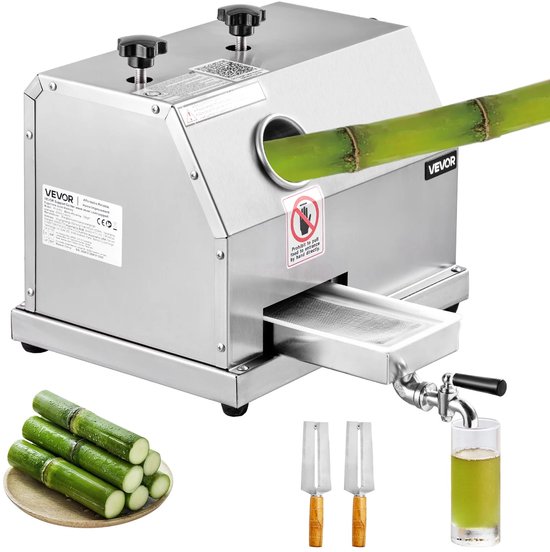 Cellista Suikerrietpers Handmatig - Commerciële Suikerriet Juicer - Suikerriet Sapmachine - RVS Sap Pers - 50 kg/u Capaciteit - 3 Walsen - 62 mm Invoer