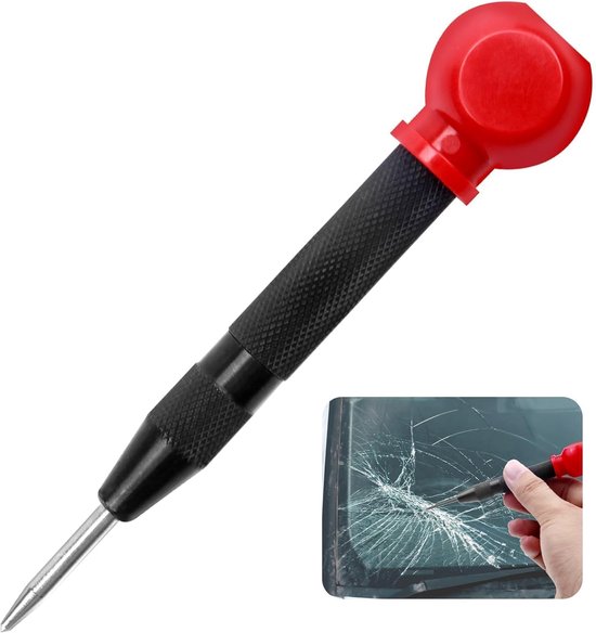 Centre Punch, automatische metalen centreerstempel, verstelbare eenhandsdrukstempel met veermechanisme, voor metaal, hout en glas