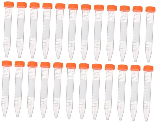 Centrifugaalbuizen - Reageerbuisjes Flesjes - Nauwkeurig Meten - Met Schroefdop - 25 ml - Helder